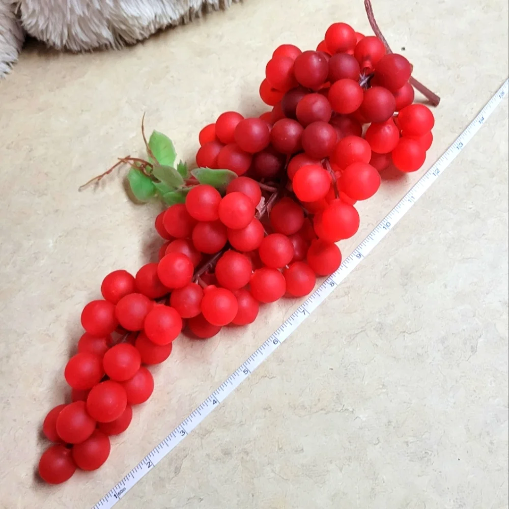 RARE Vintage red rubber grapes 14 in long rare find excellent condition
